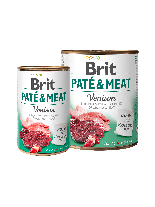 Brit Pate & Meat - Venison  - високо качествена консерва за кучета над 1 година с еленско месо, хапки в пастет - 0.400 кг.