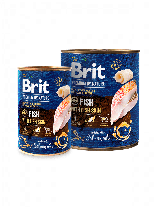 Brit Premium by Nature Fish with Fish Skin  - високо качествена консерва за кучета над 1 година с риба и кожа от риба - 0.400 кг.