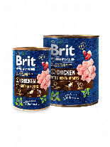 Brit Premium by Nature Chicken with Hearts  - високо качествена консерва за кучета над 1 година с пилешко и сърца - 0.400 кг.