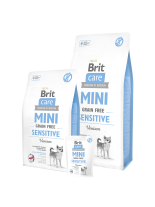 Brit Care Mini Sensitive Grain Free - За кучета от малките породи над 10 месеца, БЕЗ зърнени култури с чувствителен стомах и кожа - с еленско месо - 2 кг.