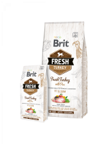 Brit Fresh Turkey with Pea Adult Fit & Slim - Суперпремиум холистична храна за кучета над 1 година склонни към напълняване с пуйка, грах, ориз и арония - 12 кг.