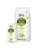 Brit Fresh Duck with Millet Active Run & Work - Суперпремиум холистична храна за активни кучета над 1 година с патицаа, просо, тиквички и спанак - 2.5 кг.