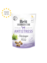 Brit Care Dog Functional Snack Antistress Shrimps - неустоим, висококачествен анти стрес пауч за кучета без зърнио и картофи със скариди, тиква и сушен коноп - 150 гр.