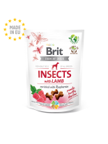 Brit Care Dog Crunchy Cracker Insects with Lamb enriched with Raspberries - Пълноценни и неустоими хрупкави лакомства за кучета над 1 година с насекоми и агнешко месо - Обогатен с малини - 200 гр.