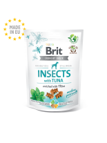 Brit Care Dog Crunchy Cracker Insects with Tuna enriched with Mint - Пълноценни и неустоими хрупкави лакомства за кучета над 1 година с насекоми и риба тон - Обогатен с мента - 200 гр.