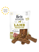 Brit Meat Jerky Snack–Lamb Protein bar - Пълноценни и неустоими хрупкави лакомства за кучета над 1 година с 85% истинско агнешко и пилешко месо - 80 гр.