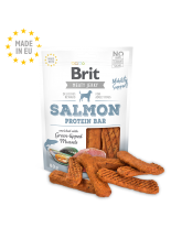 Brit Meat Jerky Snack–Salmon Protein bar - Пълноценни и неустоими хрупкави лакомства за кучета над 1 година с 85% истинска сьомга и пиле - 80 гр.