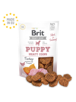 Brit Meat Jerky Snack – Turkey Meaty coins for Puppies - Пълноценни и неустоими хрупкави лакомства за подрастващи кучета до 1 година с 85% истинско пуешко и пилешко месо - 80 гр.