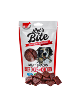 Brit Let’s Bite Meat Snacks - Beef Dices with Chicken - Деликатесно лакомство за кучета - пресовани месни квадратчета от телешко и пилешко месо - 80 гр.