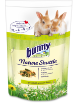 Bunny BASIC Nature Shuttle - Пълноценна храна за декоративни зайчета след навършване на 6 месечна възраст с 42 различни растения от нетретирани ливади и с оптимално съдържание на калций за поддържане на зъбите и костите - 1.35 кг.