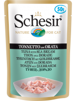 Schesir Tuna with Seabream - Високо качествен и неустоим пауч за котки с риба тон и ципура - 50 гр.