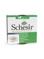 Schesir Wet dog food - Chicken Fillets - Високо качествена и неустоима храна за кучета с пилешки филенца - 150 гр.