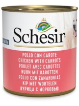 Schesir Wet dog food - Chicken with Carrots - Високо качествена и неустоима храна за кучета с пилешко филе и моркови - 285 гр.