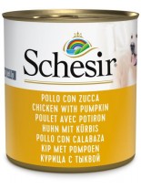 Schesir Wet dog food - Chicken with Pumpkin - Високо качествена и неустоима храна за кучета с пилешко филе и тиква - 285 гр.