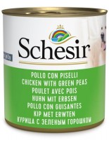 Schesir Wet dog food - Chicken with Peas - Високо качествена и неустоима храна за кучета с пилешко филе и зелен грах - 285 гр.