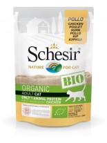 Schesir BIO Chicken - био храна за котки над 1 година с пилешко месо - 85 гр.