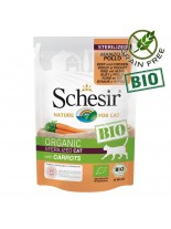 Schesir Bio Sterilized Beef and chicken with carrots - био храна за кастрирани котки над 1 годин с пилешко, говеждо и моркови - 85 гр.