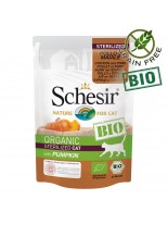 Schesir Bio Sterilized Chicken and pork with pumpkin - био храна за кастрирани котки над 1 годин с пилешко, свинско и тиква - 85 гр.