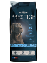 Flatazor Prestige Adult Light / Sterilized - пълноценна храна за кучета средни и големи породи със склонност към напълняване или кастрирани  с пилешко, патешко и свинско месо - 15 кг.