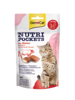 GimCat Nutri Pockets - Лакомство за котки хрупкави джобчета с говеждо + фибри - 60 гр.