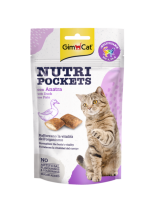 GimCat Nutri Pockets - Лакомство за котки хрупкави джобчета с патица + витамини - 60 гр.