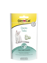 GimCat Denta Tabs - Дентални таблетки за котки за орална грижа с морски водорасли, абразивни частици и мента - 40 гр.