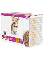 Hills Science Plan Small & Mini Adult Dog Stew with Chicken & Vegetables – пълноценен и неустоим пауч за кучета от мини и малки породи над 1 годин -  пилешко със задушени зеленчуци - 12 х 80 гр.