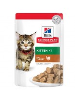 Hill's - Science Plan™ Kitten Healthy Development™ Turkey Pouch -  деликатесен пауч за оптимална грижа за подрастващи котки с пуйка - 85 гр.