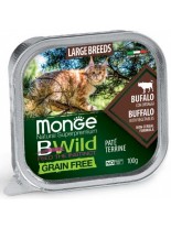 Monge BWILD Grain Free Large Breeds – Неустоим пастет терин без зърнени храни за котки над 1 година от едрите породи с биволско и зеленчуци - 100 гр.