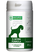 Nature's Protection D-worm formula for dogs - хранителна добавка за естествено отстраняване на чревни паразити за кучета - 25 гр.