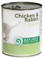 NATURE'S Protection - Puppy Chicken and Rabit - Високо качествена консера  за подрастващи  кучета до 1 година с пилешко и заешко месо - 0.200 кг.