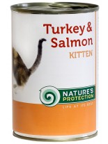 NATURE'S Protection - Kitten Turkey & Salmon - Високо качествена консера  за подрастващи котки от 1 месец до 1 година с пуйка и сьомга - 0.400 кг.