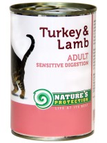 NATURE'S Protection - Sensible Digestion Turkey & Lamb - Високо качествена консера  за израстнали, капризни котки над 1 година с пуйка и агне - 0.400 кг.