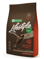 Nature's Protection LifeStyle Cat - Grain Free - Adult Sterilised - Salmon with Krill - Супер премиум, високо качествена храна без зърно за кастрирани котки над 12 месеца  със сьомга и крил  - 1.5 кг.