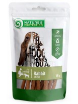 Nature's Protection DOG  Superior Care snack RABBIT STICKS - Високо качествено и неустоимо лакомство за кучета - изсушени пръчици от заешко месо - 75 гр.