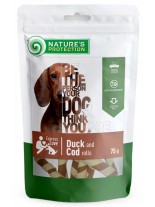 Nature's Protection DOG Superior Care snack DUCK AND COD ROLLS - Високо качествено и неустоимо лакомство за кучета - изсушени ролки от патешко и риба треска - 75 гр.