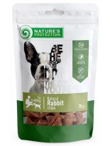 Nature's Protection DOG Superior Care snack NATURAL RABBIT CHIPS - Високо качествено и неустоимо лакомство за кучета - изсушени, натурален чипс от заешко месо - 75 гр.