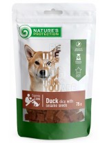 Nature's Protection DOG Superior Care snack DUCK DICES WITH SESAME SEEDS - Високо качествено и неустоимо лакомство за кучета - изсушени, кубчета от патешко месо - 75 гр.