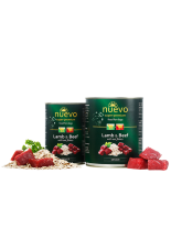 Nuevo Super Premium food for Dogs SENIOR- Lamb & Beef - Високо качествена консерва за кучета над 7 година с агнешко и говеждо месо и овесени ядки  - 0.400 кг.