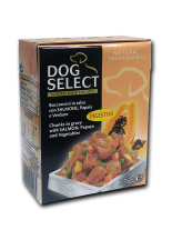 Dog Select - ХАПКИ В СОС - СЬОМГА, ПАПАЯ И ЗЕЛЕНЧУЦИ - 0.375 кг.