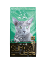 Premil - Slim Cat - Балансирана суха храна за кастрирани и предразположени към наднормено тегло котки над 1 година с  пиле и патица - 10 кг.