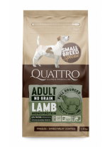 Quattro No Grain Lamb Adult - пълноценна храна без зърнени съставки, за кучета от малки породи над 1 година с агнешко месо - 1.5 кг.