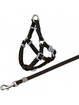 Trixie Cat One Touch Harness with Leash - Комплект нагръдник с повод за котка - 26-37 см. - 1.0 см. - повод 1.2 м. - черен