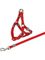 Trixie Cat One Touch Harness with Leash - Комплект нагръдник с повод за котка - 26-37 см. - 1.0 см. - повод 1.2 м. - червен