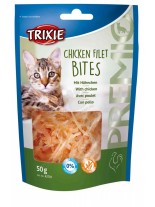 Trixie PREMIO Chicken Filet Bites - Неустоимо лакомство за котки - сушени лентички пилешко месо - 50 гр.