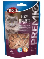 Trixie PREMIO Ducky Hearts - Неустоимо лакомство за котки - сърчица с патешко месо и риба треска - 50 гр.